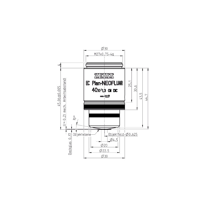 ZEISS Objective EC Plan-Neofluar, DIC , 40x/1.30 Oil, wd=0.21mm