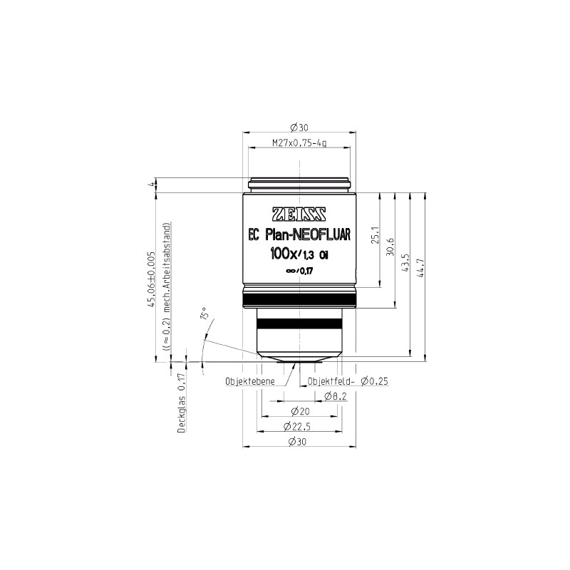 ZEISS Objective EC Plan-Neofluar, 100x/1.30 Oil wd=0.20mm