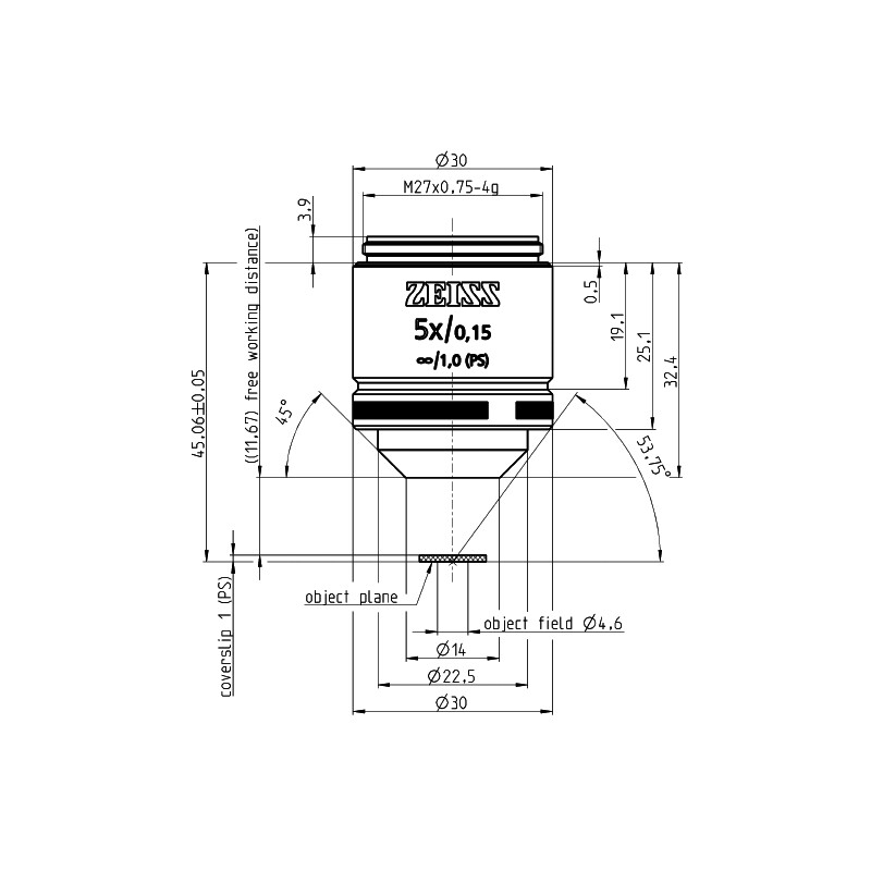 ZEISS Objective LD A-Plan 5x/0.15 wd=11.7mm