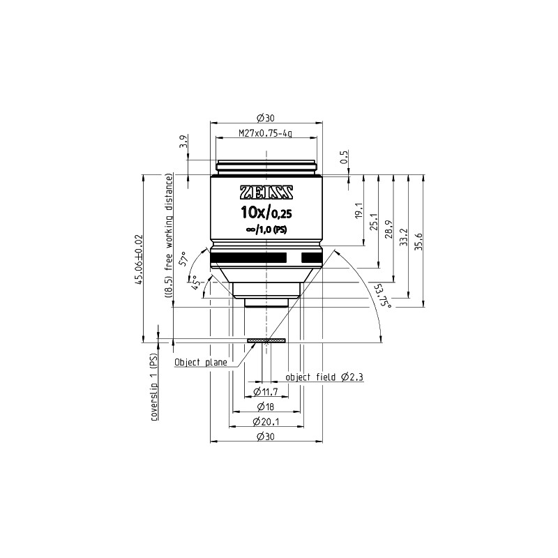 ZEISS Objective LD A-Plan 10x/0.25 wd=8.5mm