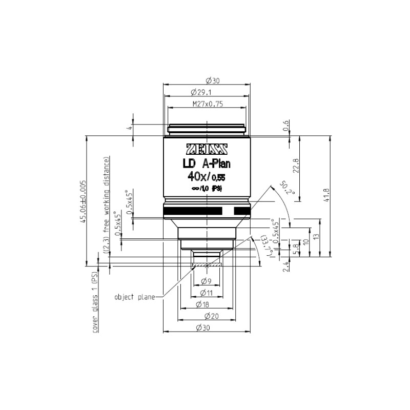 ZEISS Objective LD A-Plan 40x/0.55 wd=2.3mm