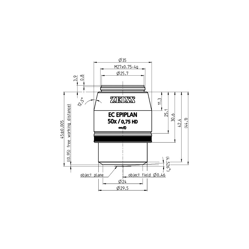 ZEISS Objective EC Epiplan 50x/0.75 HD wd=1.0mm