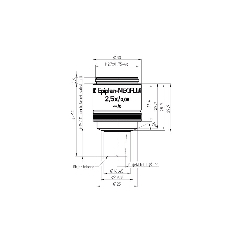 ZEISS Objective EC Epiplan-Neofluar 2.5x/0.06 wd=15.1mm