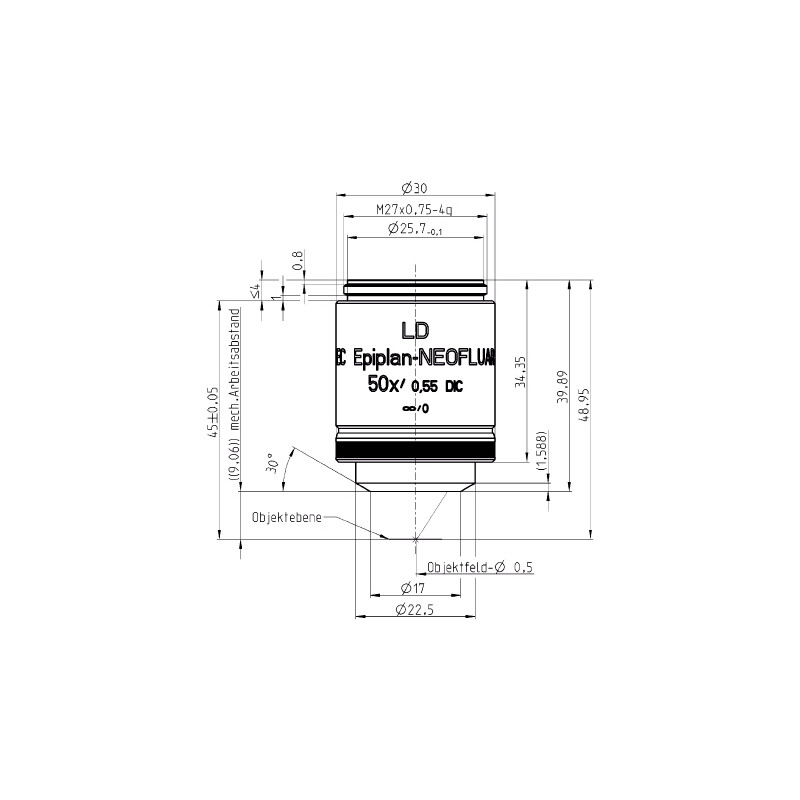 ZEISS Objective Objektiv LD EC Epiplan-Neofluar 50x/0,55 DIC wd=9,1mm