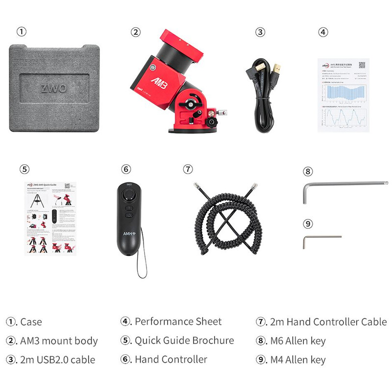 ZWO Montering AM3 Harmonic Equatorial Mount + Carbon Tripod