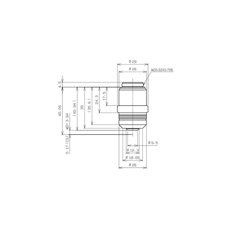 Evident Olympus Objectief Objektiv LPLN40X/0.65, plan, infinity, dry, w.d.3.4-4.10, Deckglas 0-1.00