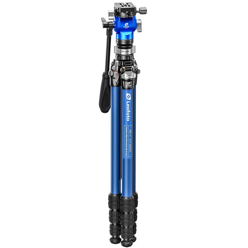 Leofoto Carbon tripod LY-224C Mr.Y + Video tilt head BV-0R + Levelling system LB-38 blue