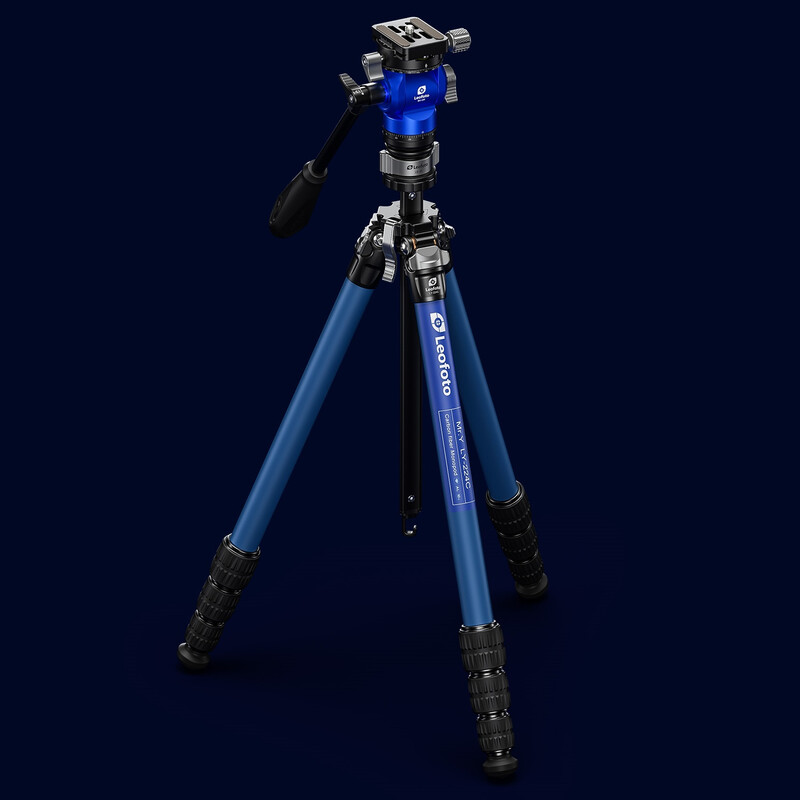 Leofoto Carbon tripod LY-224C Mr.Y + Video tilt head BV-0R + Levelling system LB-38 blue