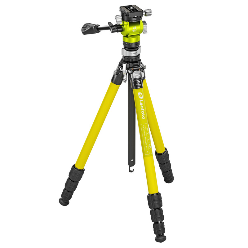 Leofoto Carbon tripod LY-224C Mr.Y + Video tilt head BV-0R + Levelling system LB-38 yellow