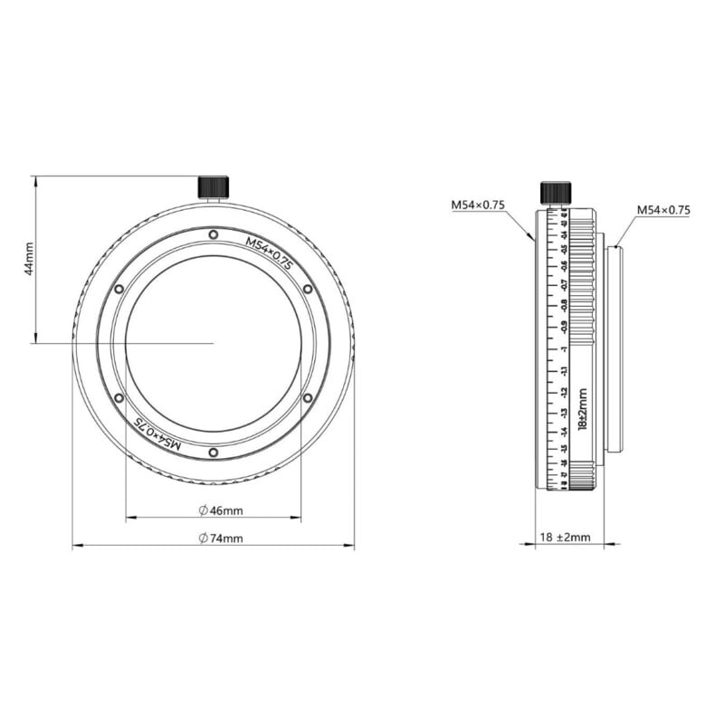 Askar Manguito de extensión Verlängerungshülse Adapter M54/M54 16-20mm