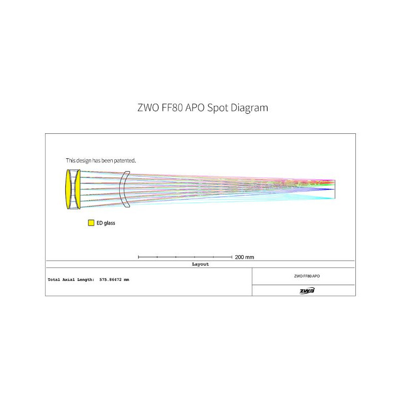 ZWO Apochromatische refractor FF80 AP 80/600 Quadruplet OTA