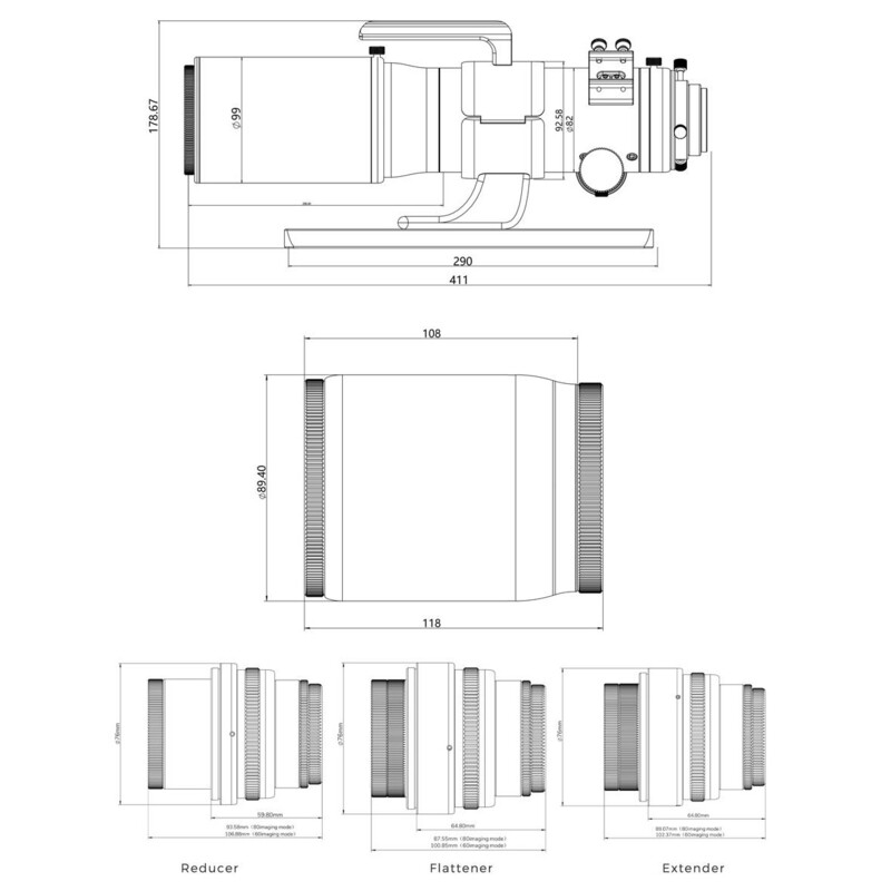 Askar Refractor apocromático Apochromatischer Refraktor AP 60/360 80/500 V OTA