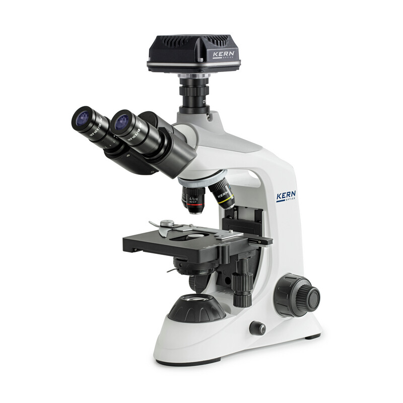 Kern Digital microscope set, OBE 124C832, HF, digital, 1.25 Abbe Condensor, fixed, USB 3.0, 40-400x, Dl, 3W LED, DIN, 5.1 MP