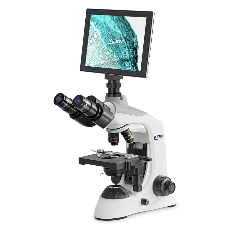 Kern Microscope Digitalmikroskopie-Set, OBE 124T241, HF, digital, 1,25 Abbe-Kondensor, fix, USB 2.0, 40-400x, Dl, 3W LED, 5 MP, Tablet