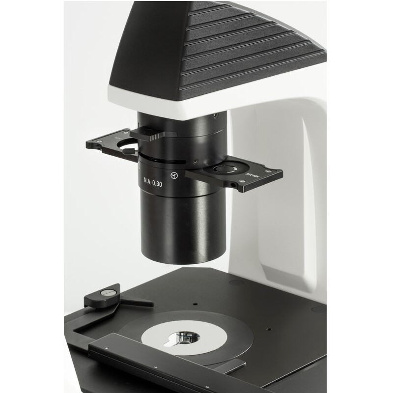 Kern Inverted microscope OCM 166, FL, PH, trino, invers, Abbe-N.A.-0,3-Kondensor fix, 10x-40x, 30W LED, Al, 100W HBO, Dl