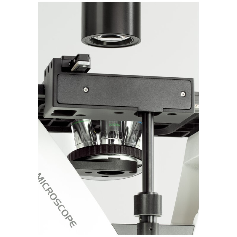 Kern Inverted microscope OCM 168, FL, PH, trino, Abbe N.A. 0.3 fixed Condensor, 10x-40x, 5W LED, Al/Dl