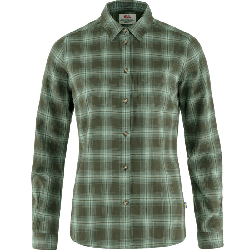 Fjällräven Övik Flannel Shirt W, 662-614 Deep Forest-Patina Green, M