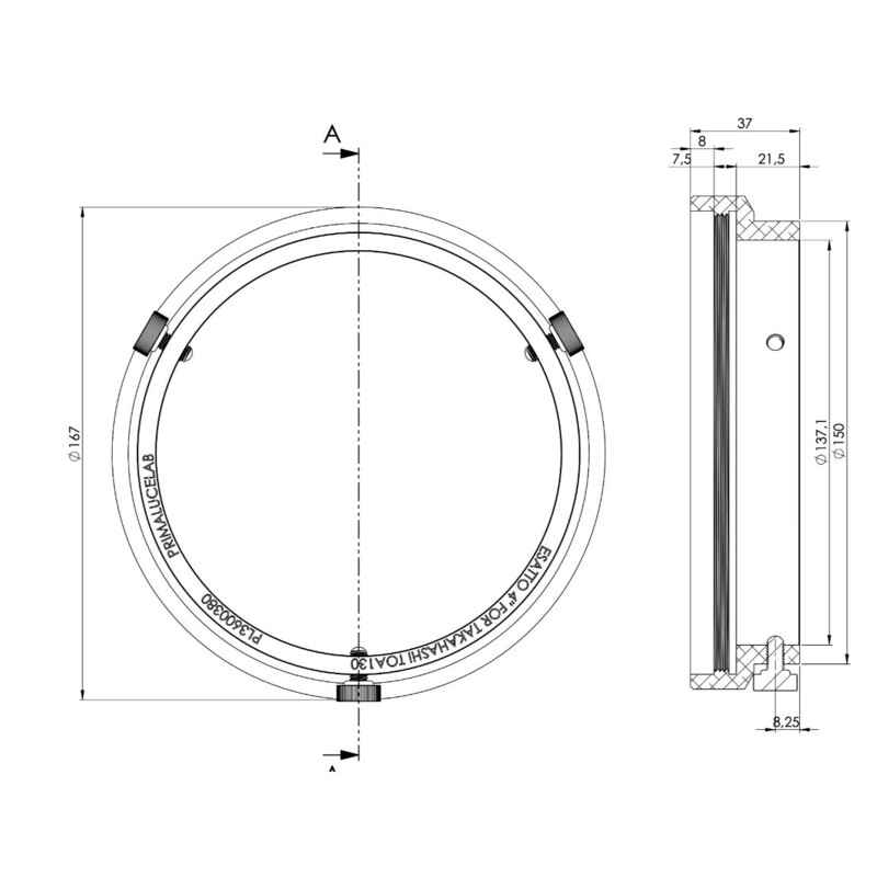 PrimaLuceLab Adaptors ESATTO 4" for Takahashi TOA130