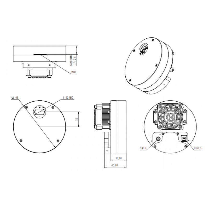 QHY Fotocamera miniCam8 Mono Combo